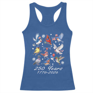 USA 250th Anniversary Bird Racerback Tank Top Patriotic American Birds Independence Day Birdwatchers Birders