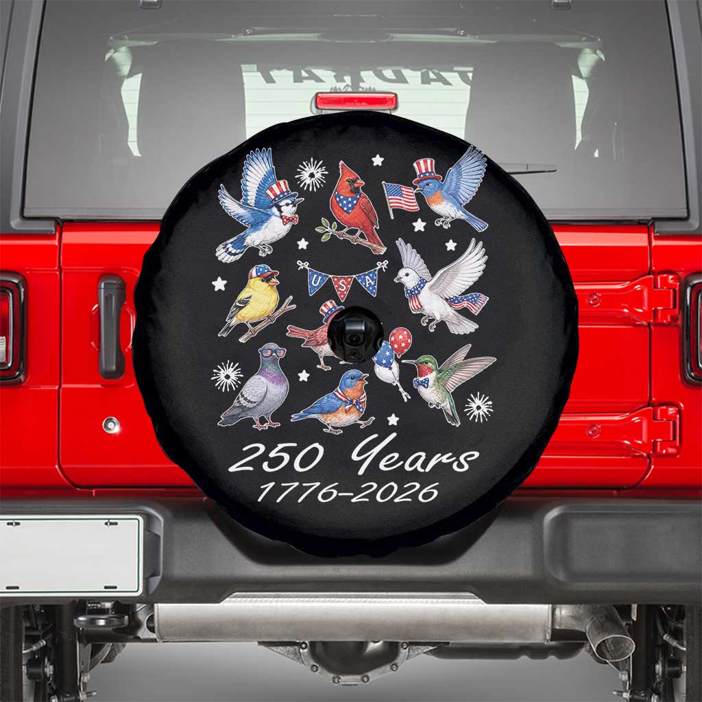 USA 250th Anniversary Bird Spare Tire Cover Patriotic American Birds Independence Day Birdwatchers Birders