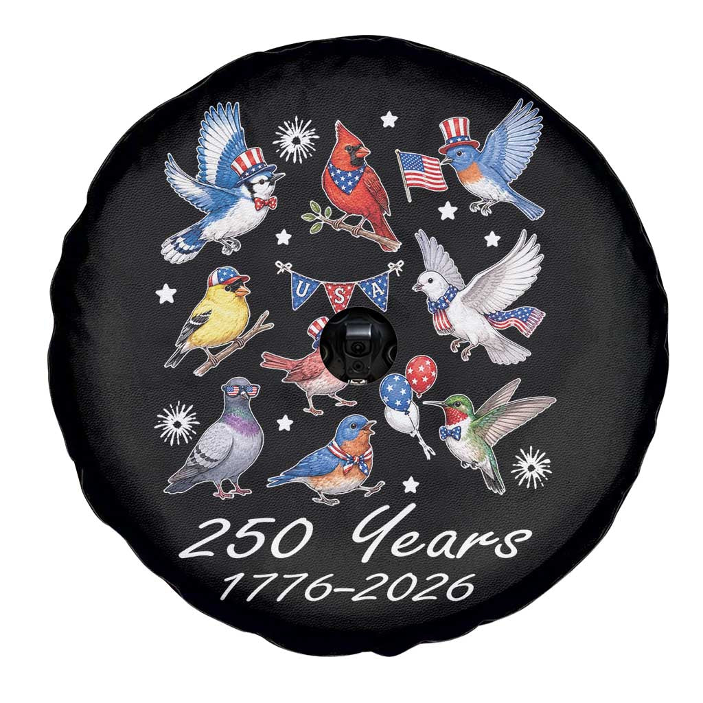 USA 250th Anniversary Bird Spare Tire Cover Patriotic American Birds Independence Day Birdwatchers Birders