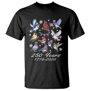USA 250th Anniversary Bird T Shirt Patriotic American Birds Independence Day Birdwatchers Birders