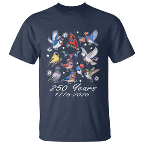 USA 250th Anniversary Bird T Shirt Patriotic American Birds Independence Day Birdwatchers Birders