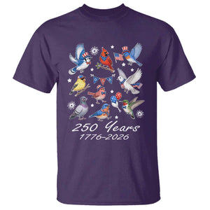 USA 250th Anniversary Bird T Shirt Patriotic American Birds Independence Day Birdwatchers Birders