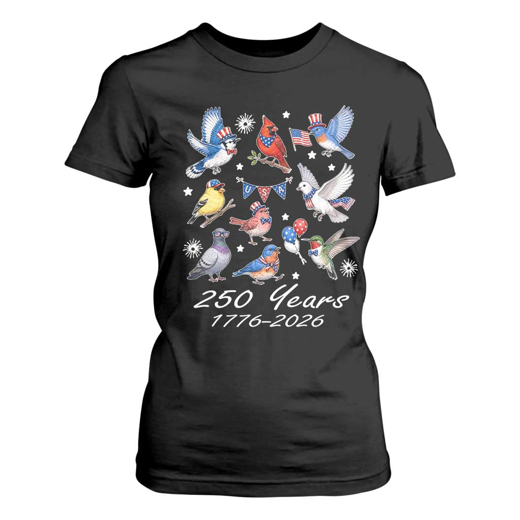 USA 250th Anniversary Bird T Shirt For Women Patriotic American Birds Independence Day Birdwatchers Birders