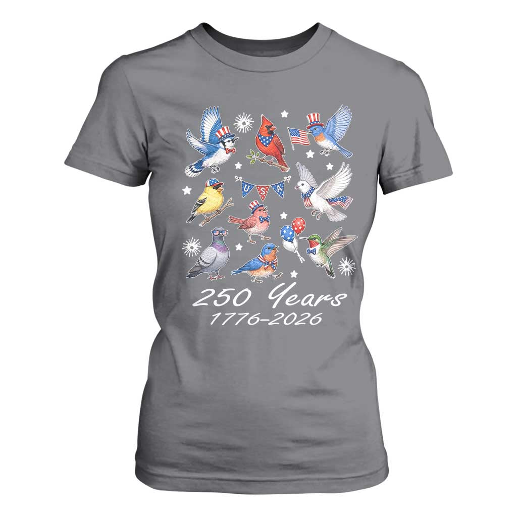 USA 250th Anniversary Bird T Shirt For Women Patriotic American Birds Independence Day Birdwatchers Birders