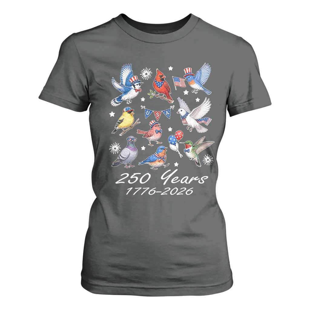 USA 250th Anniversary Bird T Shirt For Women Patriotic American Birds Independence Day Birdwatchers Birders