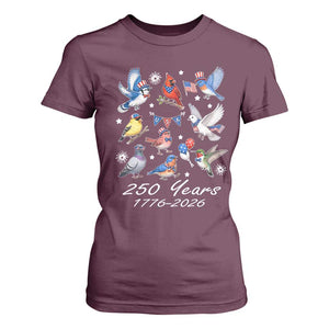 USA 250th Anniversary Bird T Shirt For Women Patriotic American Birds Independence Day Birdwatchers Birders