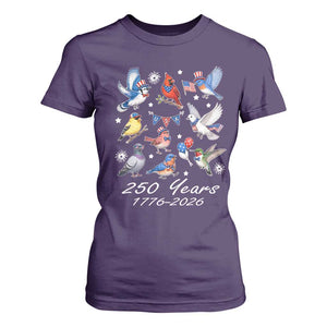 USA 250th Anniversary Bird T Shirt For Women Patriotic American Birds Independence Day Birdwatchers Birders