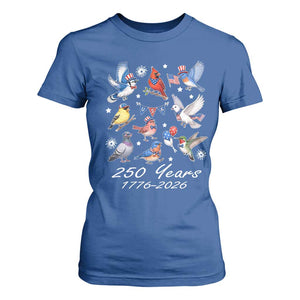 USA 250th Anniversary Bird T Shirt For Women Patriotic American Birds Independence Day Birdwatchers Birders