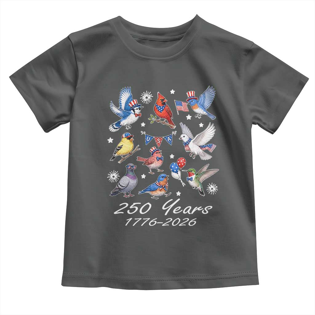 USA 250th Anniversary Bird Toddler T Shirt Patriotic American Birds Independence Day Birdwatchers Birders