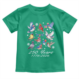 USA 250th Anniversary Bird Toddler T Shirt Patriotic American Birds Independence Day Birdwatchers Birders