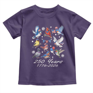 USA 250th Anniversary Bird Toddler T Shirt Patriotic American Birds Independence Day Birdwatchers Birders