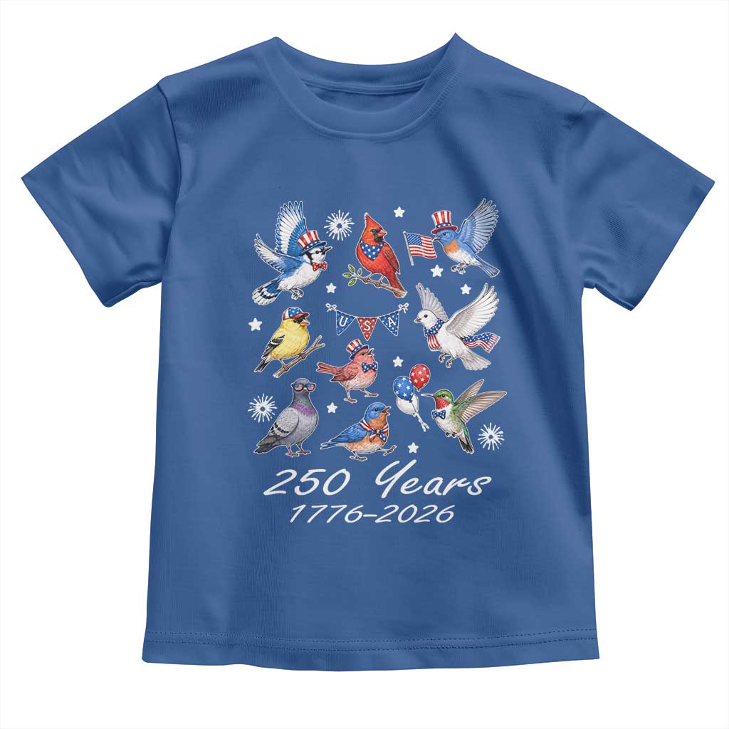 USA 250th Anniversary Bird Toddler T Shirt Patriotic American Birds Independence Day Birdwatchers Birders