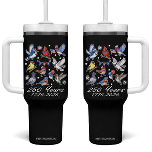 USA 250th Anniversary Bird Tumbler With Handle Patriotic American Birds Independence Day Birdwatchers Birders