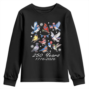 USA 250th Anniversary Bird Youth Sweatshirt Patriotic American Birds Independence Day Birdwatchers Birders