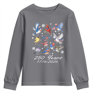 USA 250th Anniversary Bird Youth Sweatshirt Patriotic American Birds Independence Day Birdwatchers Birders