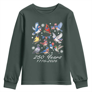 USA 250th Anniversary Bird Youth Sweatshirt Patriotic American Birds Independence Day Birdwatchers Birders