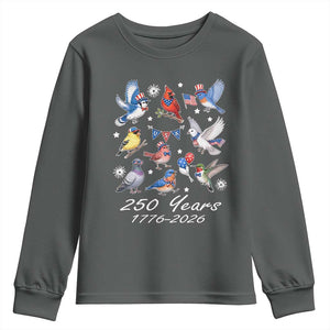 USA 250th Anniversary Bird Youth Sweatshirt Patriotic American Birds Independence Day Birdwatchers Birders