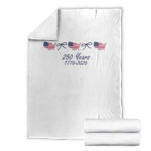 250th Anniversary USA Throw Blanket American Flag Dainty Bow 4th of July TS10 White Print Your Wear