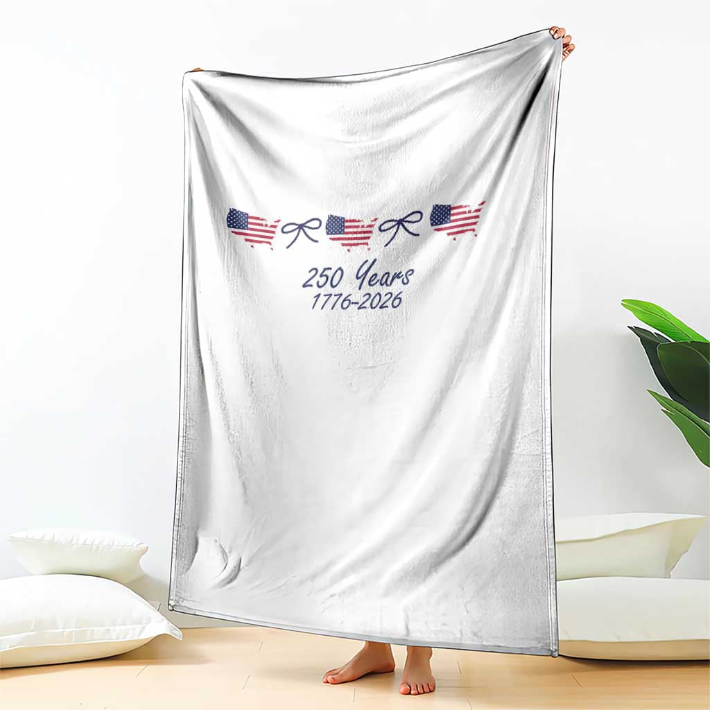 250th Anniversary USA Throw Blanket American Flag Dainty Bow 4th of July TS10 Print Your Wear