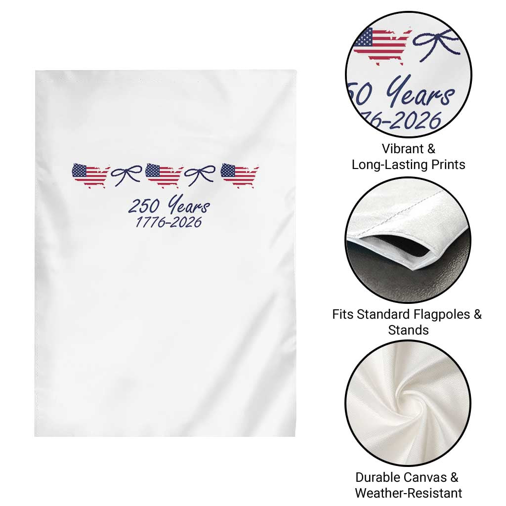 250th Anniversary USA Garden Flag American Flag Dainty Bow 4th of July