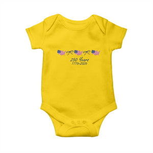 250th Anniversary USA Baby Onesie American Flag Dainty Bow 4th of July