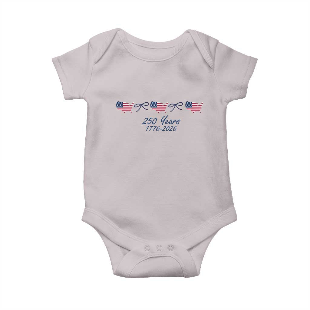 250th Anniversary USA Baby Onesie American Flag Dainty Bow 4th of July