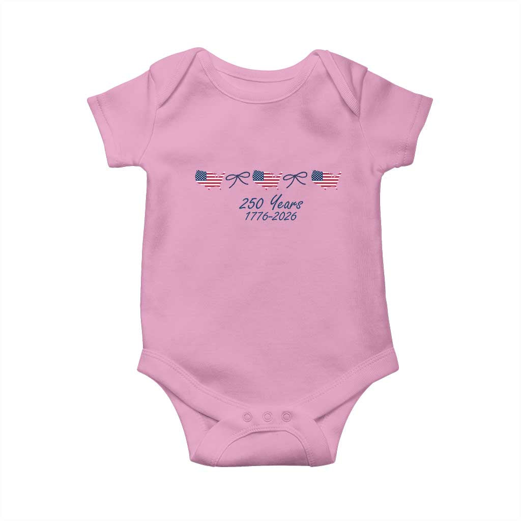 250th Anniversary USA Baby Onesie American Flag Dainty Bow 4th of July