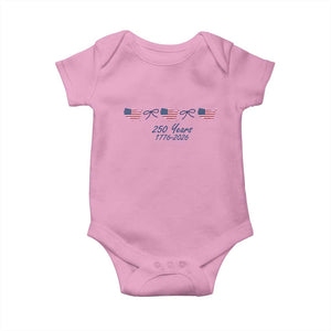250th Anniversary USA Baby Onesie American Flag Dainty Bow 4th of July