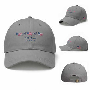 250th Anniversary USA Baseball Cap American Flag Dainty Bow 4th of July