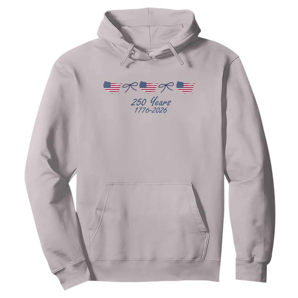 250th Anniversary USA Hoodie American Flag Dainty Bow 4th of July