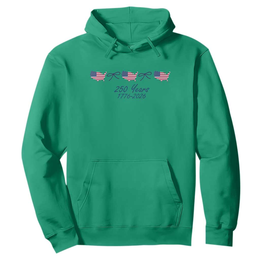 250th Anniversary USA Hoodie American Flag Dainty Bow 4th of July