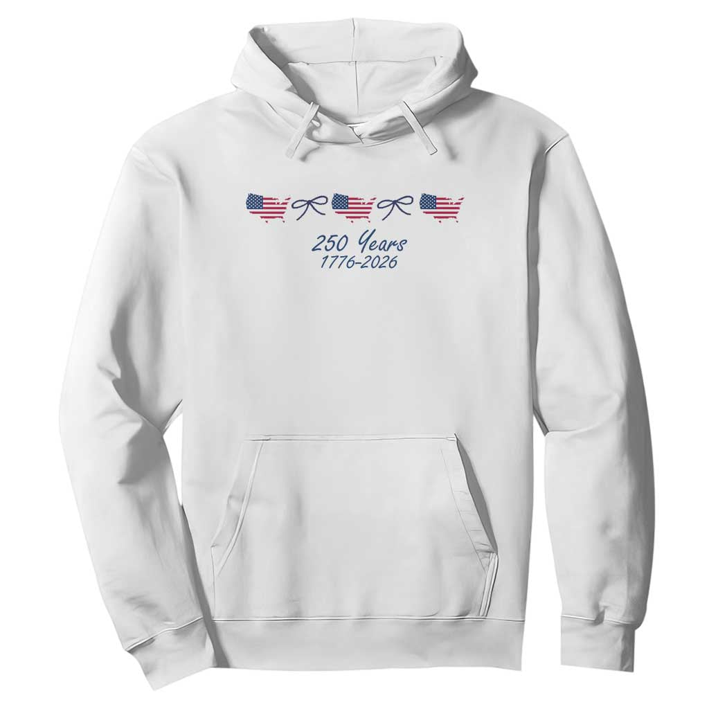 250th Anniversary USA Hoodie American Flag Dainty Bow 4th of July