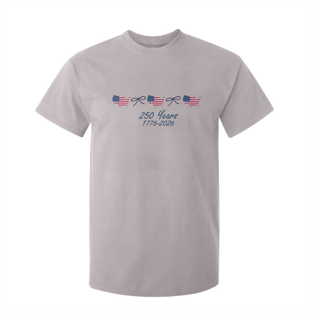 250th Anniversary USA T Shirt For Kid American Flag Dainty Bow 4th of July