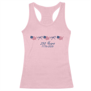 250th Anniversary USA Racerback Tank Top American Flag Dainty Bow 4th of July