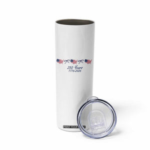250th Anniversary USA Skinny Tumbler American Flag Dainty Bow 4th of July