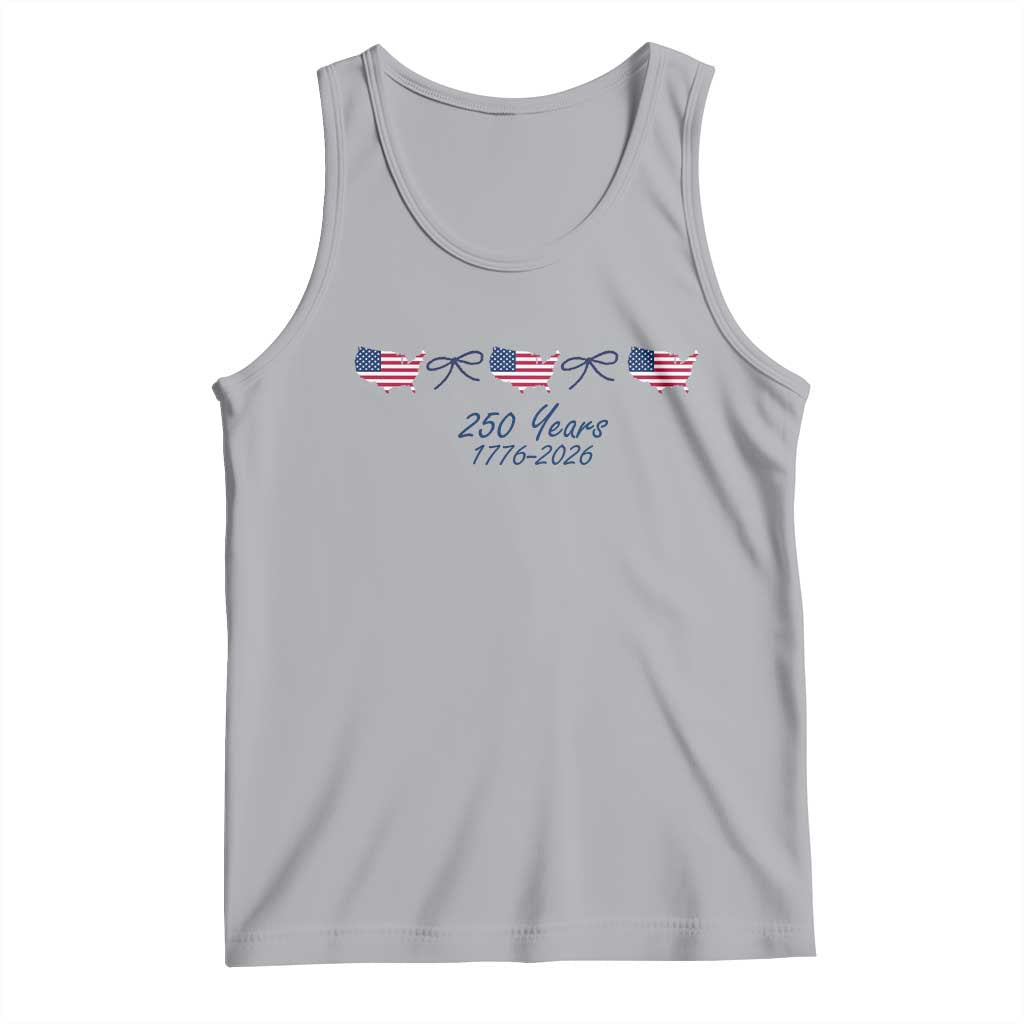 250th Anniversary USA Tank Top American Flag Dainty Bow 4th of July