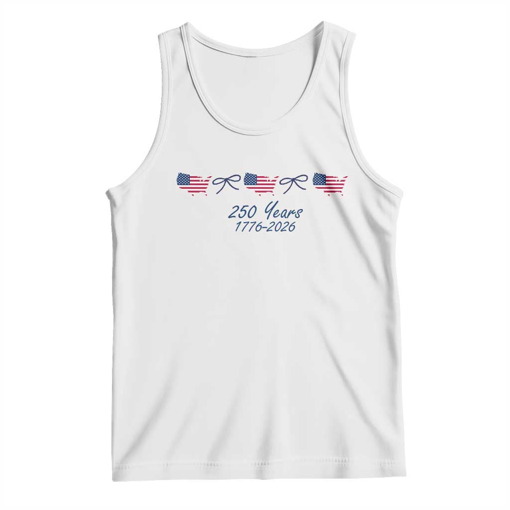 250th Anniversary USA Tank Top American Flag Dainty Bow 4th of July TS10 White Print Your Wear
