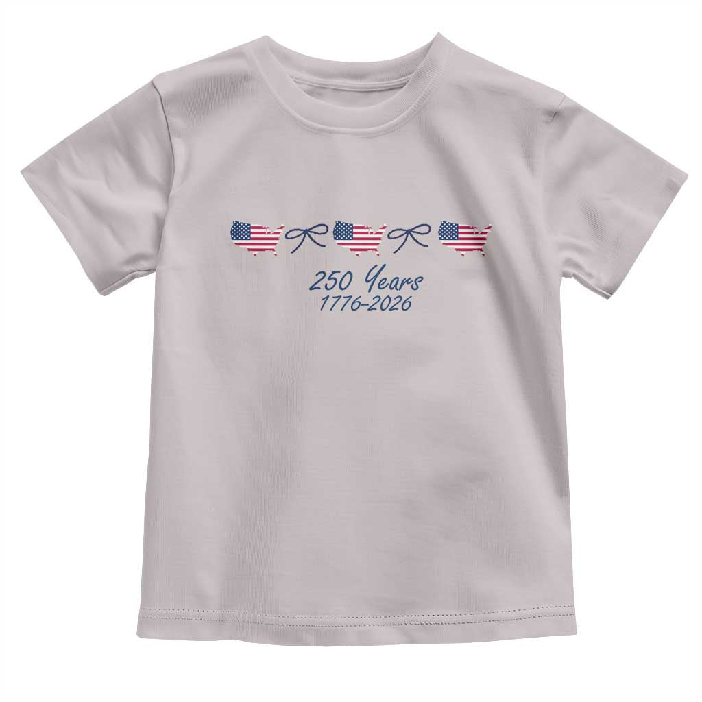 250th Anniversary USA Toddler T Shirt American Flag Dainty Bow 4th of July