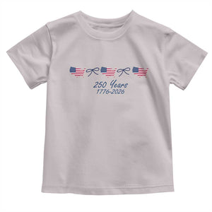 250th Anniversary USA Toddler T Shirt American Flag Dainty Bow 4th of July