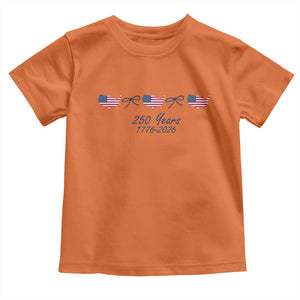 250th Anniversary USA Toddler T Shirt American Flag Dainty Bow 4th of July
