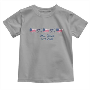 250th Anniversary USA Toddler T Shirt American Flag Dainty Bow 4th of July