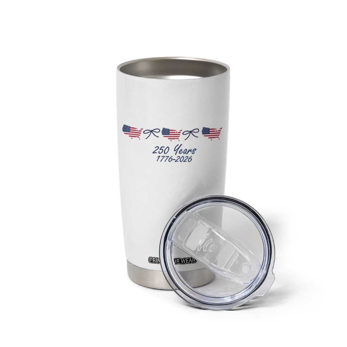 250th Anniversary USA Tumbler Cup American Flag Dainty Bow 4th of July