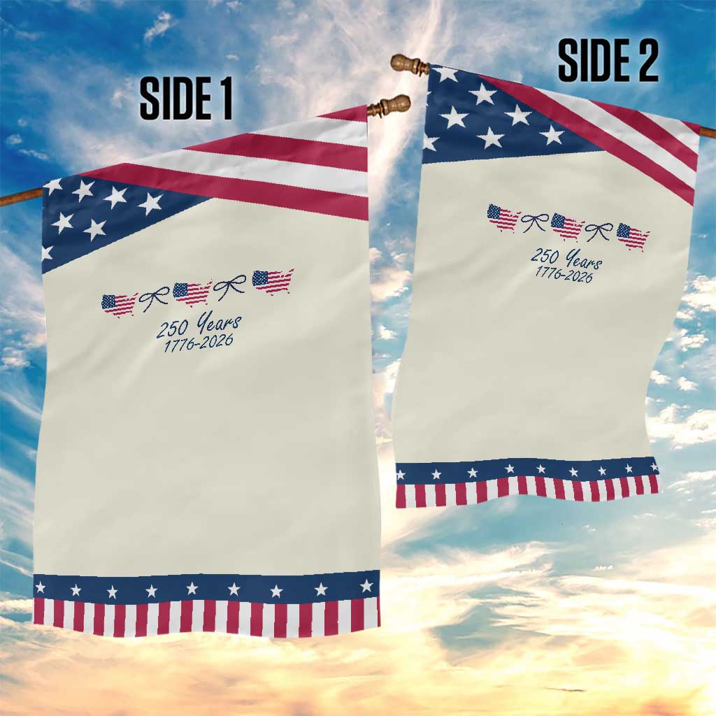 250th Anniversary USA Patriotic Garden Flag American Flag Dainty Bow 4th of July