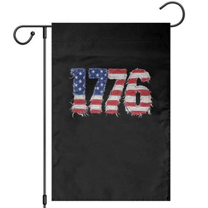 Distressed Faux Patchwork 1776 USA Flag Garden Flag Vintage Effect Printing Patriotic Graphic 4th Of July Independence Day