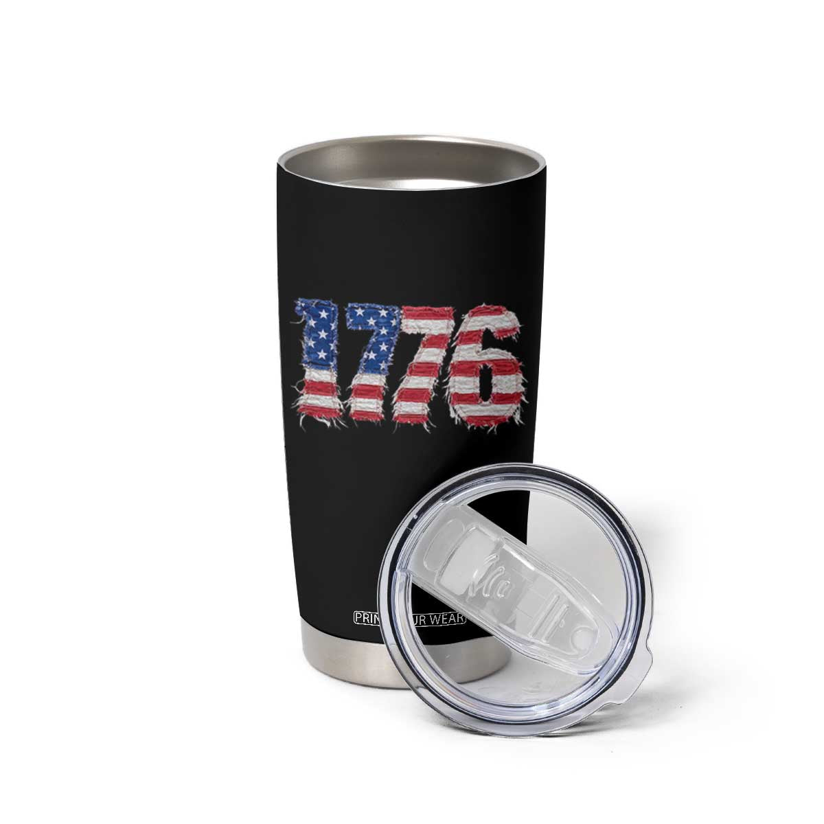 Distressed Faux Patchwork 1776 USA Flag Tumbler Cup Vintage Effect Printing Patriotic Graphic 4th Of July Independence Day