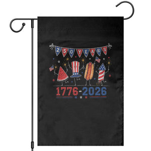 250 Years American 1776 2026 Garden Flag Patriotic Watermelon Hotdog Firework 250th 4th July Independence Day