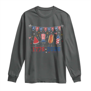 250 Years American 1776 2026 Long Sleeve Shirt Patriotic Watermelon Hotdog Firework 250th 4th July Independence Day