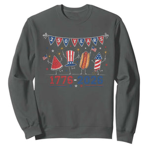 250 Years American 1776 2026 Sweatshirt Patriotic Watermelon Hotdog Firework 250th 4th July Independence Day