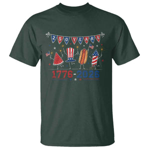 250 Years American 1776 2026 T Shirt Patriotic Watermelon Hotdog Firework 250th 4th July Independence Day