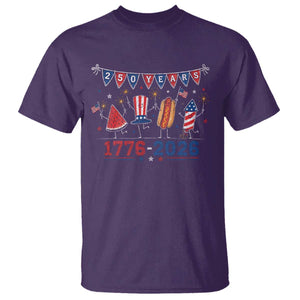250 Years American 1776 2026 T Shirt Patriotic Watermelon Hotdog Firework 250th 4th July Independence Day